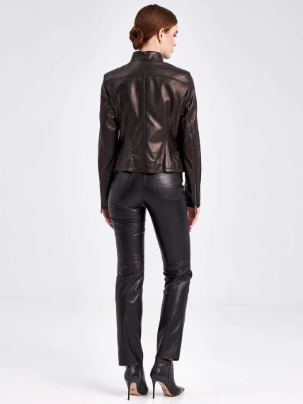 Кожаная куртка женская 3004, черная, размер 48, артикул 23061-2