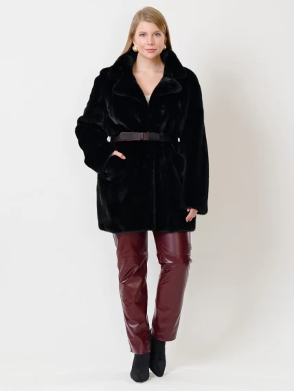 Куртка женская из меха норки Electra(ав), черная, размер 52, артикул 32770-3