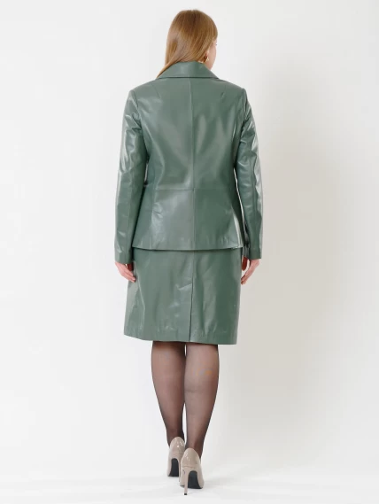 Женский кожаный пиджак 3007, оливковый, размер 46, артикул 91172-4