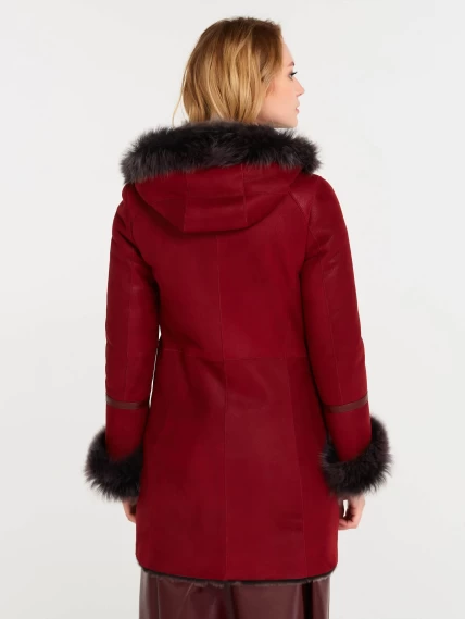 Зимний комплект женский: Дубленка 293 + Юбка 01рс, красный/бордовый, размер 42, артикул 111236-3