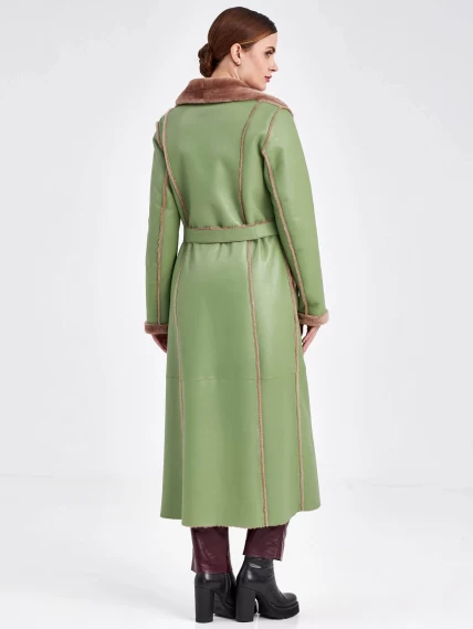 Женское пальто из натуральной овчины премиум класса 2005, оливковое, размер 44, артикул 63680-2