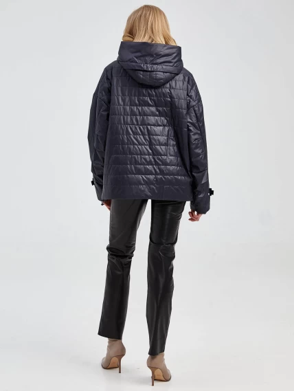 Текстильная женская утепленная куртка с капюшоном 20007, черная, размер 42, артикул 25040-4