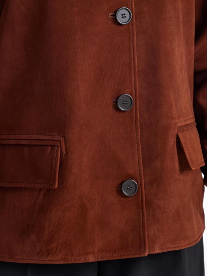 Удлиненная женская кожаная куртка бомбер премиум класса 3065, виски, размер 44, артикул 23780-2