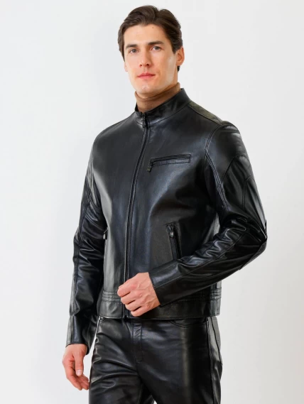 Кожаная куртка мужская 506о, черная, размер 48, артикул 27870-1