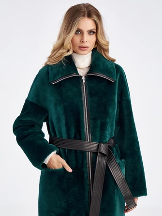 Двустороннее пальто из меховой овчины для женщин премиум класса 2015н-0