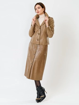 Короткий кожаный пиджак премиум класса для женщин 304-1