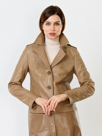 Короткая женская кожаная куртка пиджак 304-0