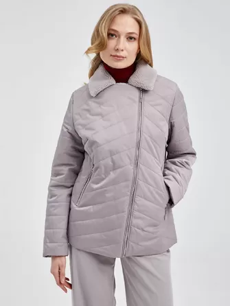 Текстильная утепленная женская куртка косуха 21130-1