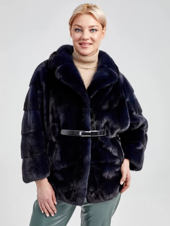 Женская куртка из меха норки с поясом 20273(ав)-0