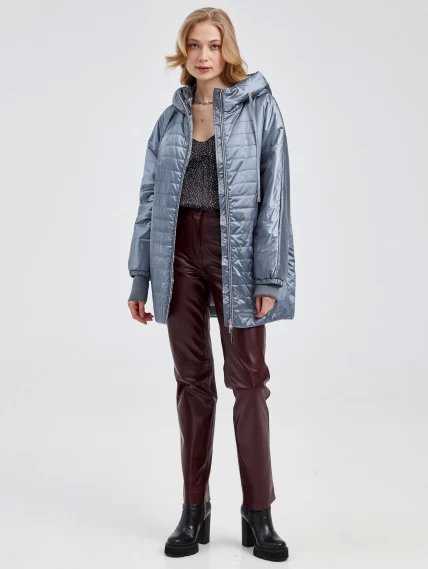 Демисезонный комплект женский: Куртка 20020 + Брюки 02, графитовый/бордовый, размер 44, артикул 111277-0