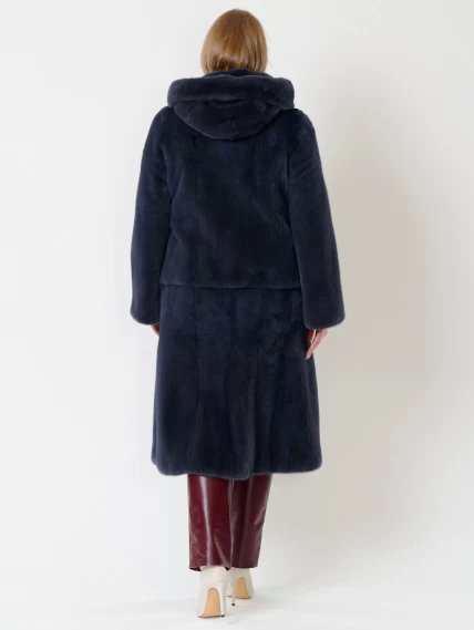 Женское пальто из меха норки с капюшоном 216(к), графитовое, размер 46, артикул 31800-5