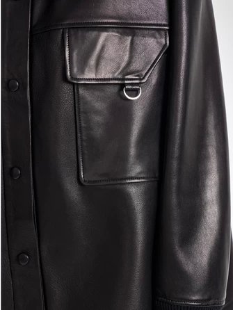 Кожаная куртка бомбер с капюшоном для женщин премиум класса 3067-1