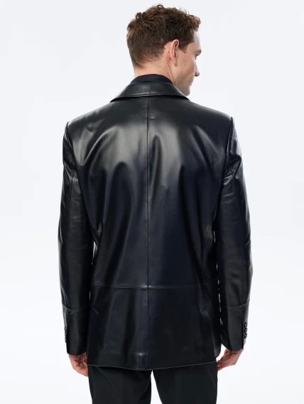 Кожаный пиджак премиум класса для мужчин 555, черный, размер 48, артикул 29730-4