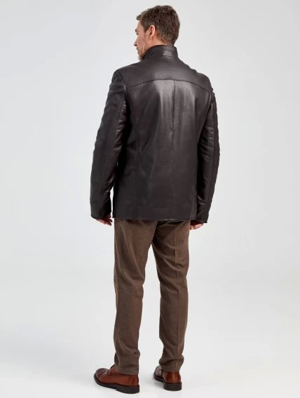 Кожаная куртка утепленная мужская 518ш, коричневая, размер 50, артикул 40471-4