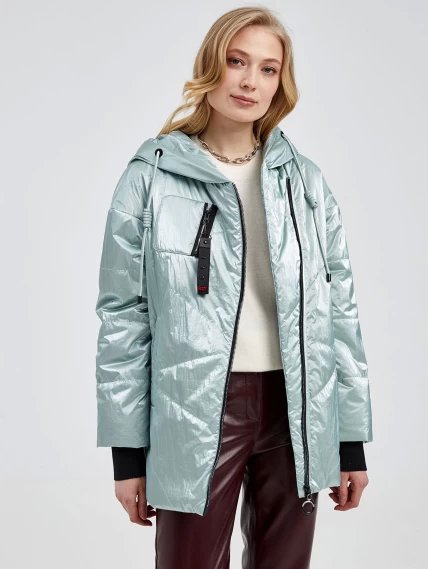 Демисезонный комплект женский: Куртка 20032 + Брюки 02, мятный/бордовый, размер 42, артикул 111363-4