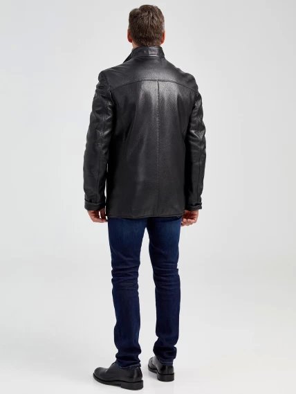 Кожаная куртка утепленная мужская 518ш, черная, размер 50, артикул 40461-4