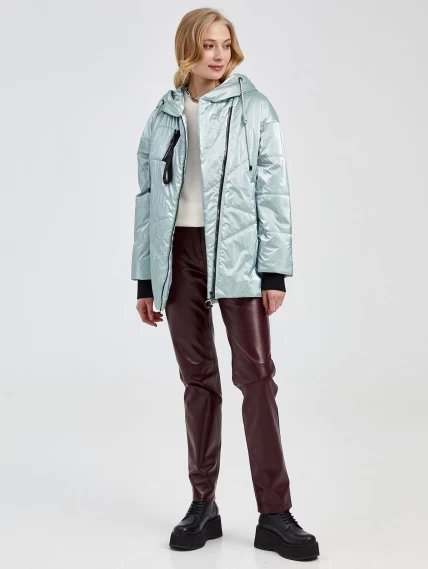 Демисезонный комплект женский: Куртка 20032 + Брюки 02, мятный/бордовый, размер 42, артикул 111363-0