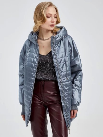 Демисезонный комплект женский: Куртка 20020 + Брюки 02, графитовый/бордовый, размер 44, артикул 111277-4