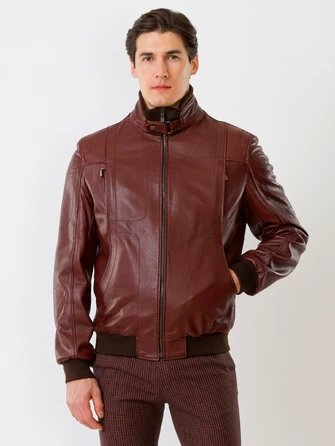 Кожаная куртка бомбер мужская премиум класса 521-0