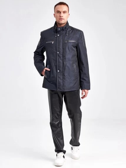Текстильная куртка с кожаными отделками для мужчин 07214, черный, размер 48, артикул 40940-5
