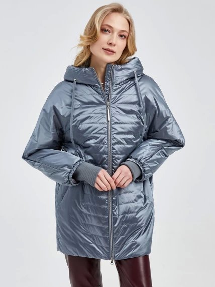 Демисезонный комплект женский: Куртка 20020 + Брюки 02, графитовый/бордовый, размер 44, артикул 111277-2