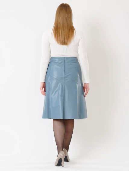 Кожаная юбка из натуральной кожи премиум класса 04, голубая, размер 48, артикул 85410-1