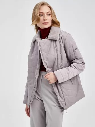 Текстильная утепленная женская куртка косуха 21130-0