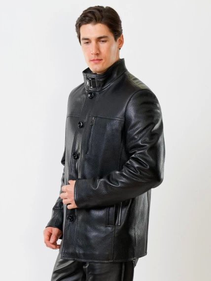 Кожаная куртка утепленная мужская 518ш, черная, размер 50, артикул 40370-6