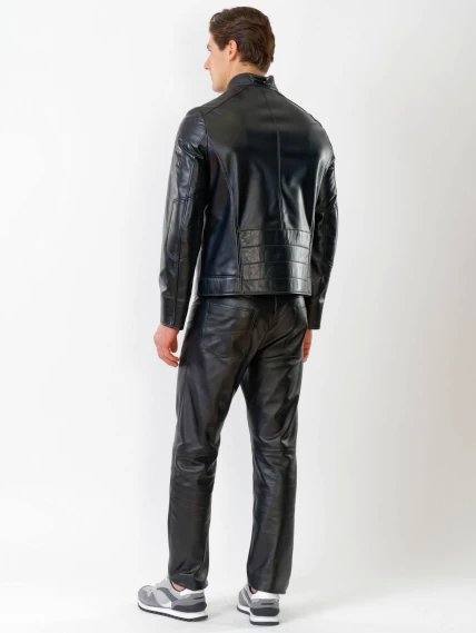 Кожаная куртка мужская 546, черная, размер 50, артикул 28721-4