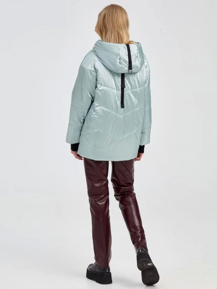 Демисезонный комплект женский: Куртка 20032 + Брюки 02, мятный/бордовый, размер 42, артикул 111363-1