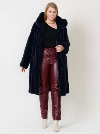Зимний комплект женский: Пальто из меха норки 4021(к) + Брюки 02-0