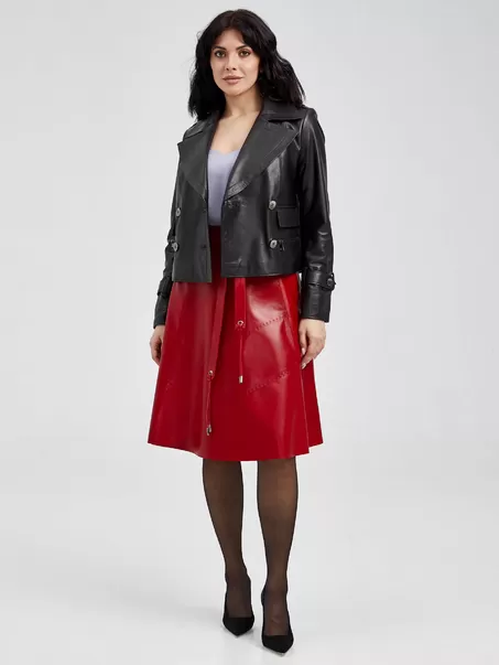 Кожаный комплект: Куртка женская 3014-1 + Юбка с поясом 01рс-0