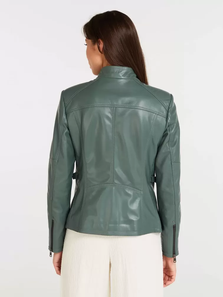 Кожаная куртка женская 301, оливковая, р. 44, арт. 90581-4