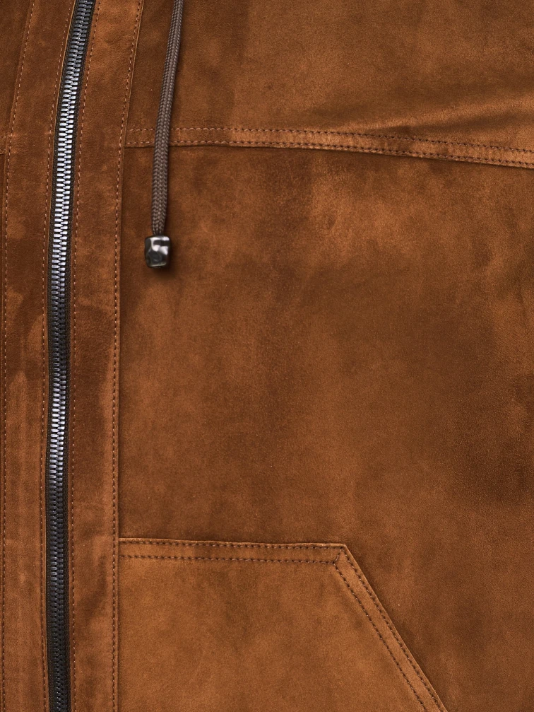 Замшевый мужской бомбер премиум класса 567з, виски, размер 52, артикул 29900-2