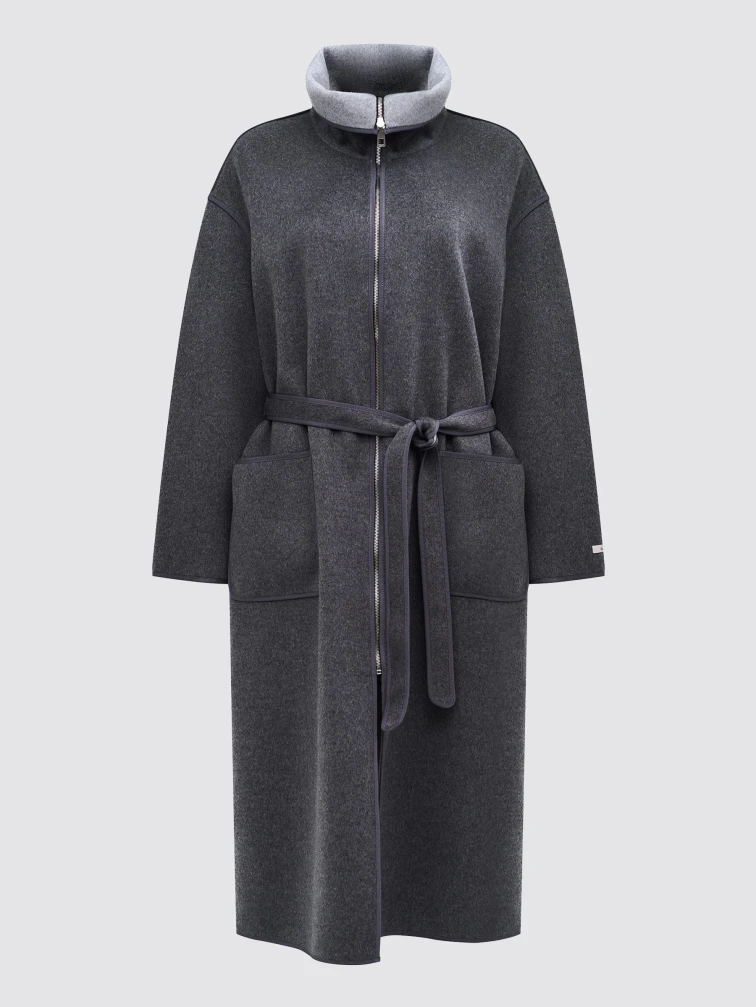 Пальто кашемировое женское темно-серое 1058-120, размер 46, артикул 92500-0