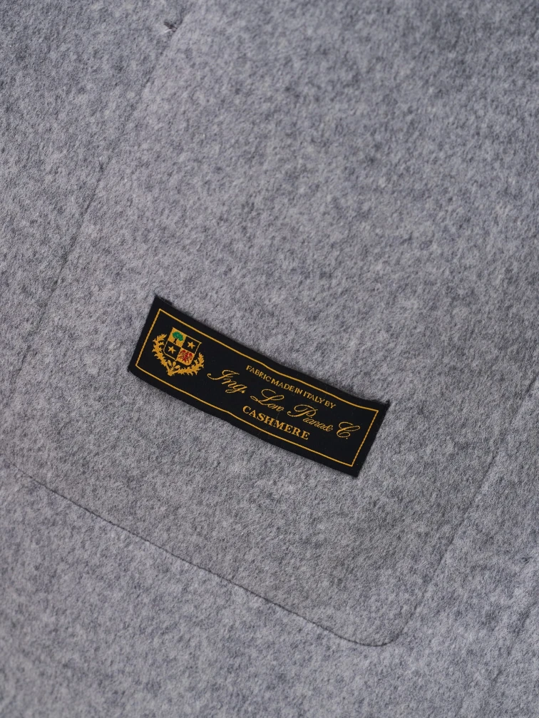 Полупальто кашемировое женское с капюшоном 1132-70, темно-серое, размер 50, артикул 92540-2