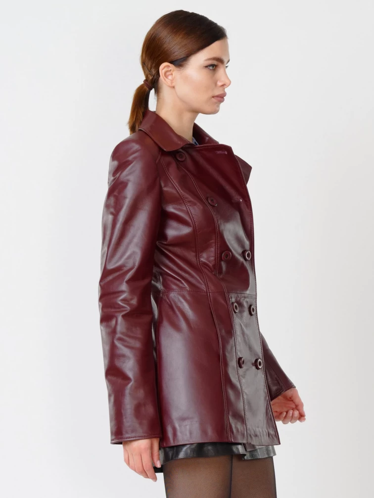 Демисезонный комплект женский: Плащ утепленный 309ш + Мини-юбка 03, бордовый/черный, размер 44, артикул 111184-5