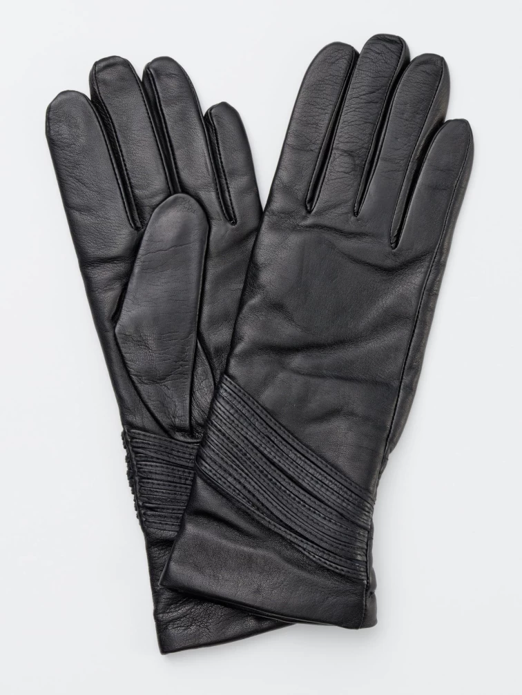 Перчатки кожаные женские IS595, черные, p. 7, арт. 20250-0