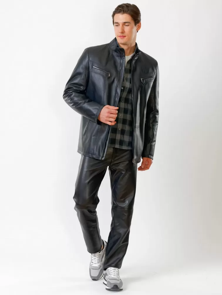 Кожаная куртка утепленная мужская 537ш, черная, р. 48, арт. 27840-5