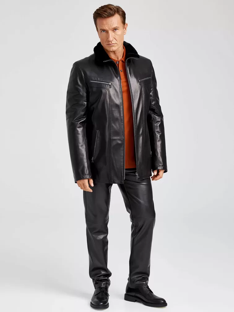 Куртка мужская утепленная 537мех + Брюки мужские 01, черный/черный, артикул 140430-1