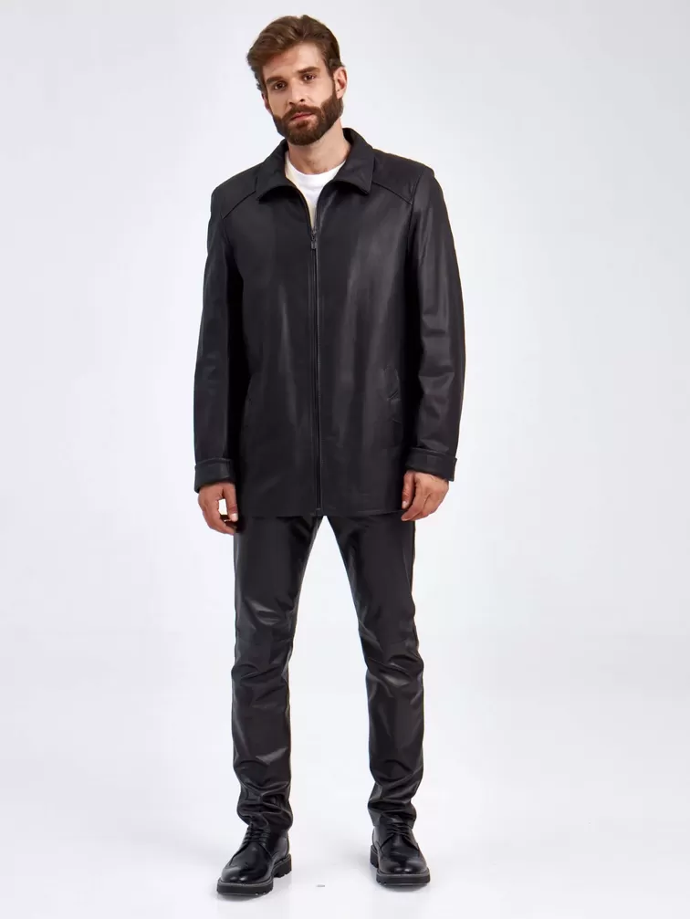 Кожаная куртка мужская 522, черная, p. 50, арт. 29340-5
