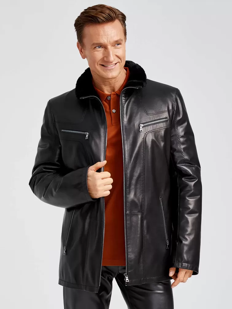 Куртка мужская утепленная 537мех + Брюки мужские 01, черный/черный, артикул 140430-4
