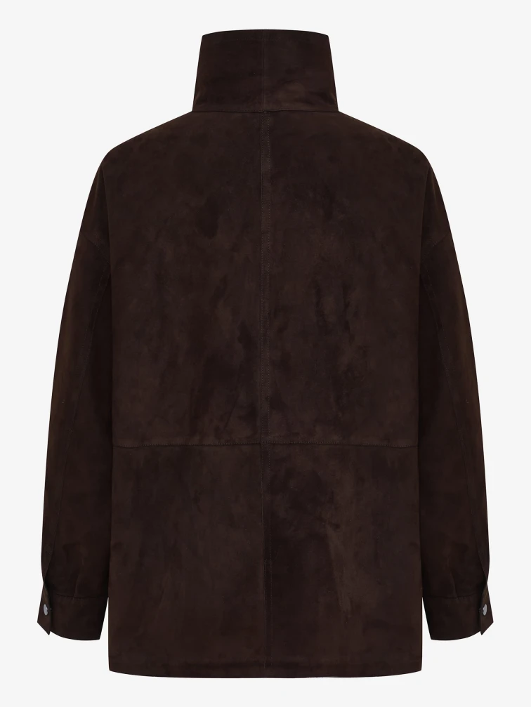 Коричневая женская замшевая куртка премиум класса 3110з, размер 50, артикул 92250-1