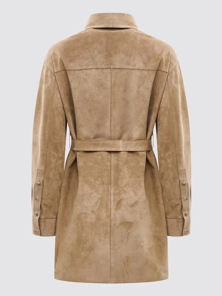 Бежевая женская замшевая куртка премиум класса 3107з, размер 44, артикул 92220-1