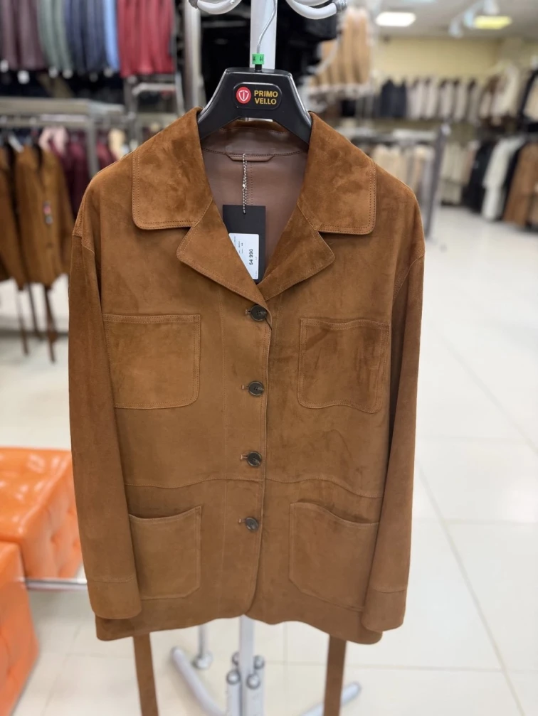 Женская замшевая куртка 3092з, виски, размер 46, артикул 92330-0