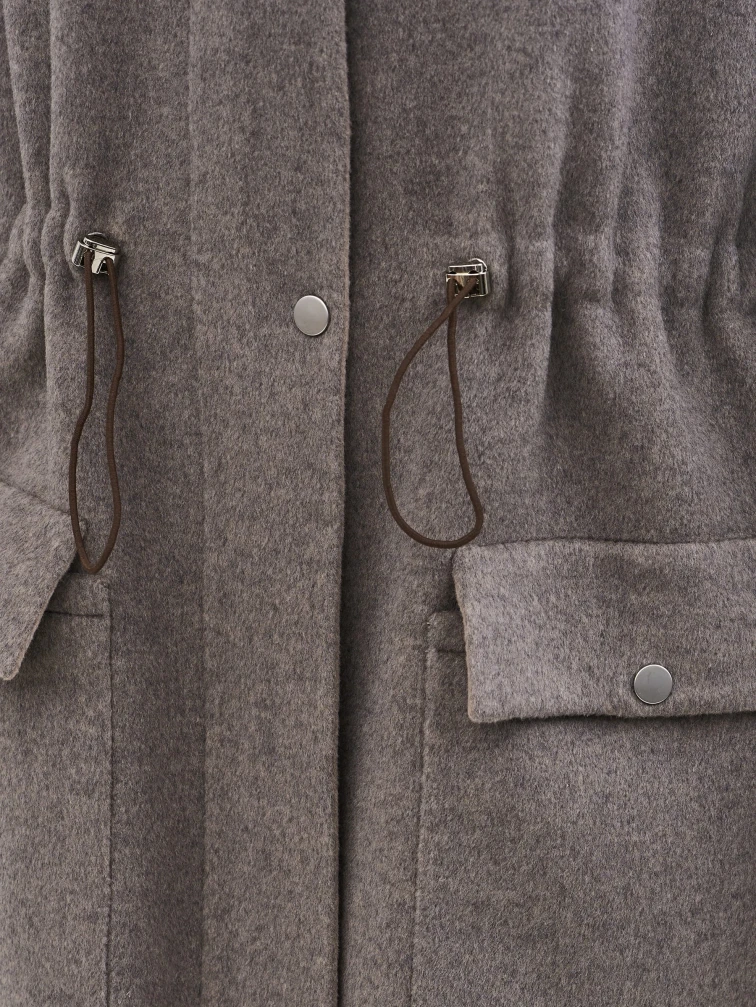 Кашемировое женское полупальто 1133-95, серо-коричневое, размер 46, артикул 92580-3