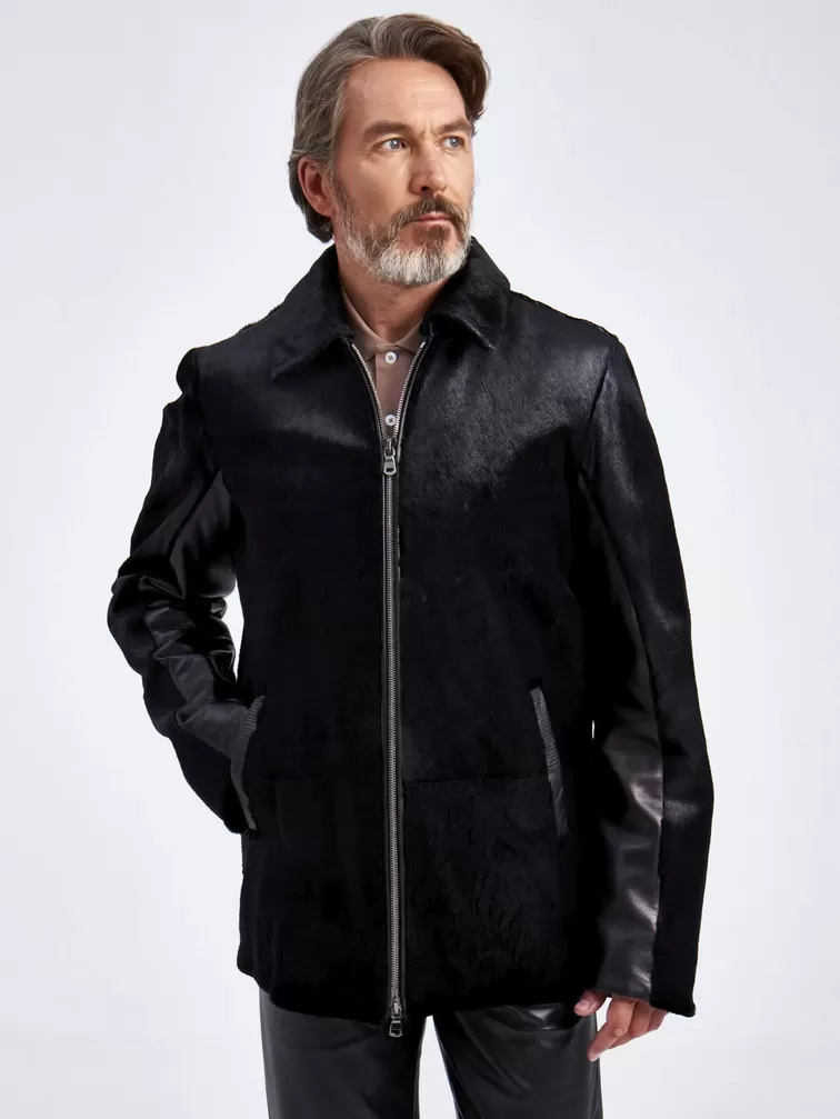 Меховая куртка из меха канадской нерпы мужская Davis, черная, p. 48, арт. 40780-3