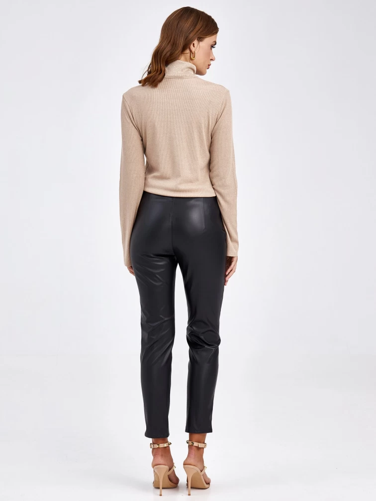 Женские кожаные брюки из экокожи 4820729, черные, размер 42, артикул 85680-4