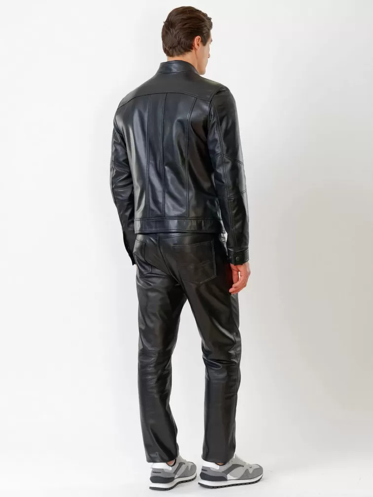 Кожаная куртка мужская 507, черная, р. 48, арт. 28611-4