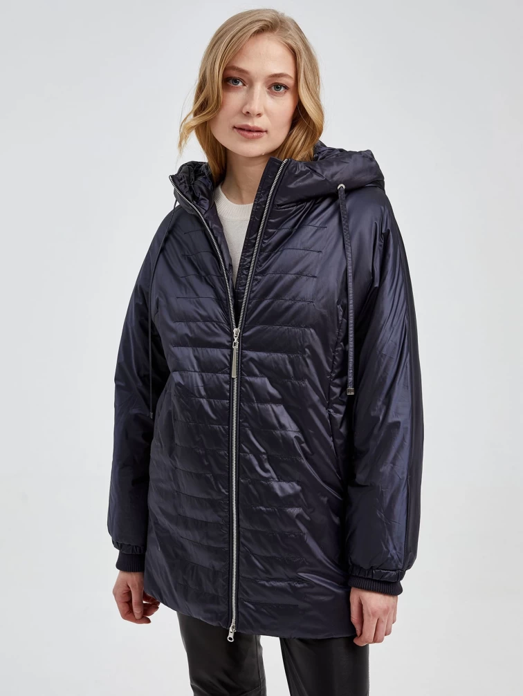 Демисезонный комплект женский: Куртка 20020 + Брюки 02, cиний/черный, размер 44, артикул 111278-3